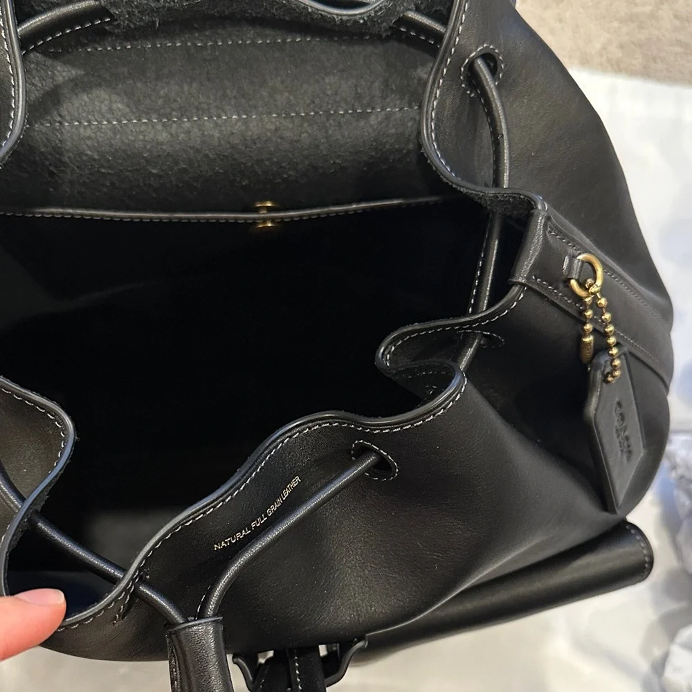 Coach Crosby 28 Black Leather Backpack